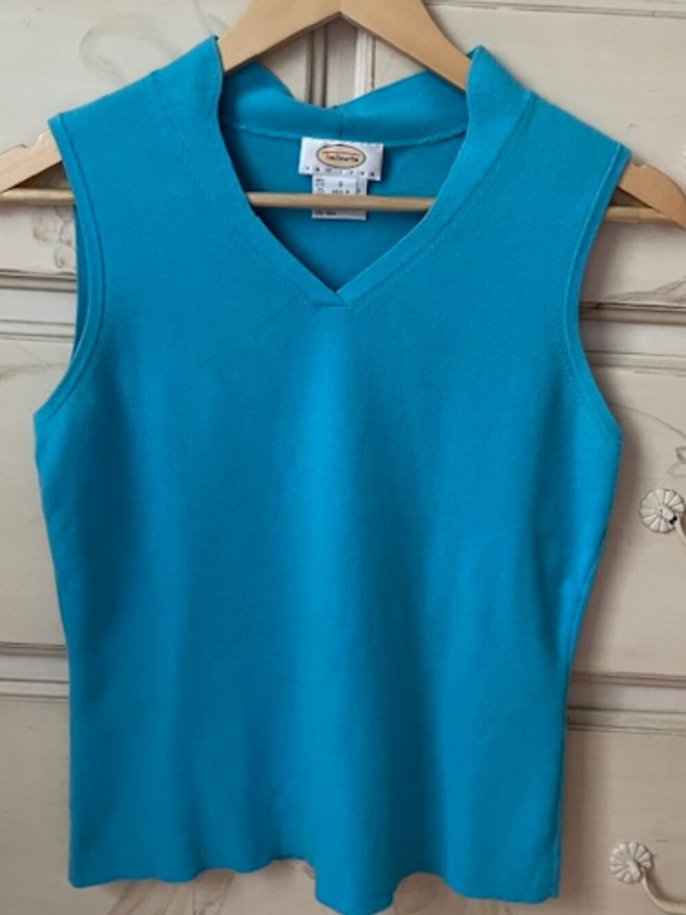 Talbots Turquoise Knit Sleeveless Shirt- Petite Small